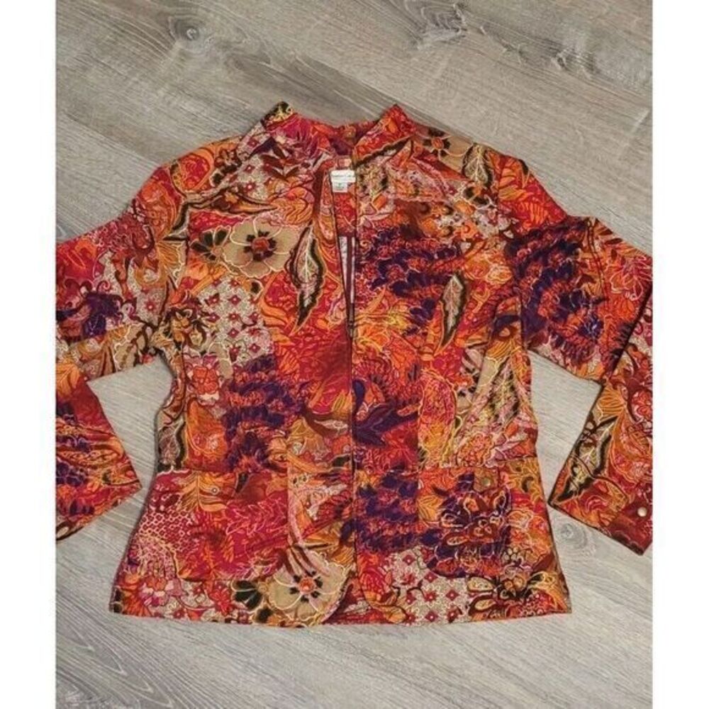 Coldwater Creek Women's Floral Cotton BOHO Jacket Size Medium